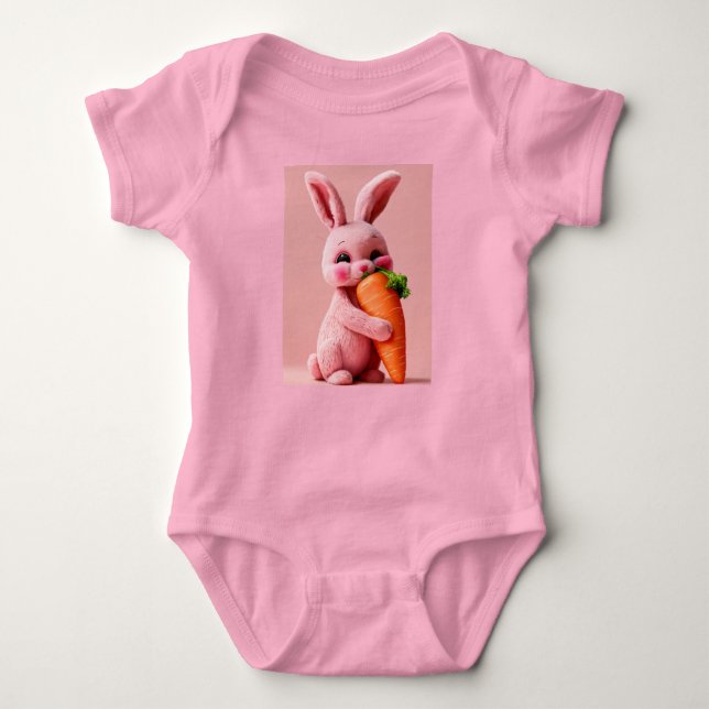 Adorable Bunny Baby Bodysuit Baby Strampler (Vorderseite)