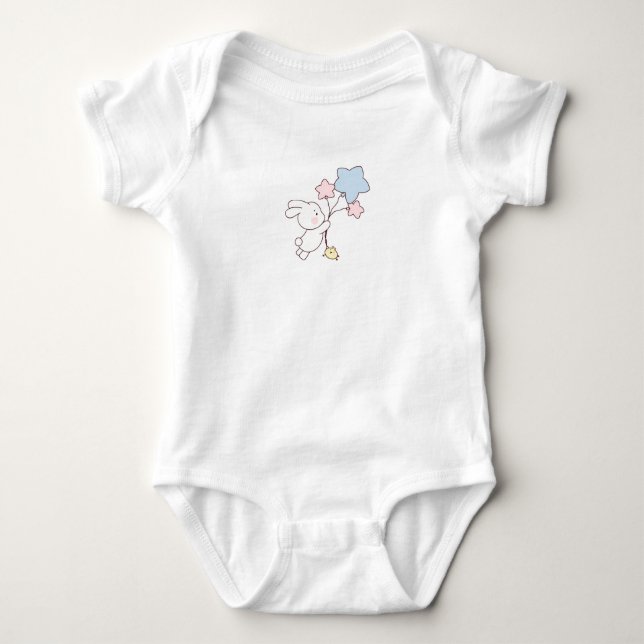Adorable Bunny Baby Bodysuit Strampler (Vorderseite)