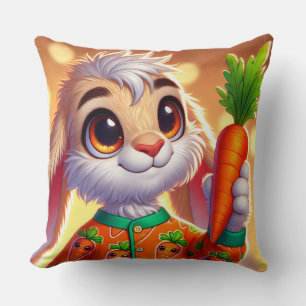 Adorable Bunny Holcarrot in Illustriert Pajam Kissen