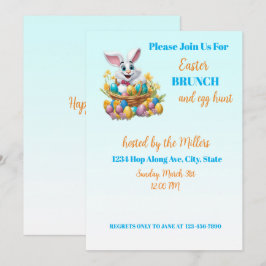 🐇 Adorable Bunny Osterfest Brunch & Egg Hunt Einladung