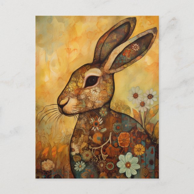Adorable Bunny Postcard Postkarte (Vorderseite)