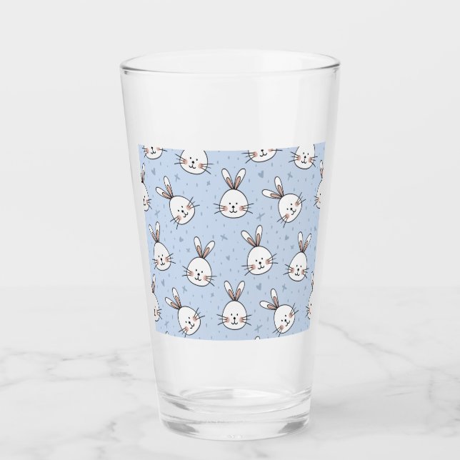 Adorable Bunny Rabbit Muster Glas (Vorderseite)