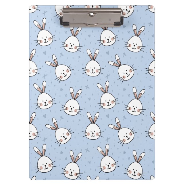 Adorable Bunny Rabbit Muster Klemmbrett (Vorderseite)