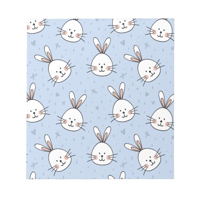 Adorable Bunny Rabbit Muster Notizblock (Vorderseite)