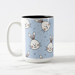 Adorable Bunny Rabbit Muster Zweifarbige Tasse