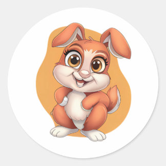 Adorable Bunny Sticker - Niedlicher Cartoon Rabbit