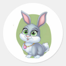 Adorable Bunny Sticker - Niedlicher Cartoon Rabbit