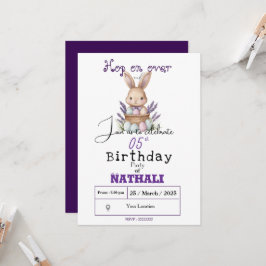 Adorable Bunny-Themed Geburtstag Einladung