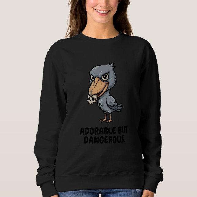 Adorable But Dangerous Shoebill Stork Kawaii Anime Sweatshirt (Vorderseite)