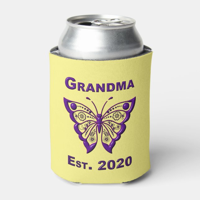 Adorable Butterfly Oma "Est 2020" Dosenkühler (Kanne Vorderseite)