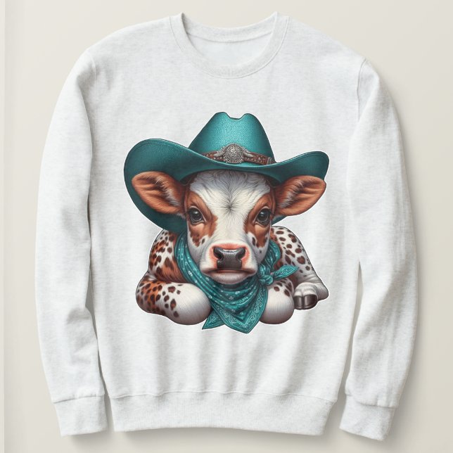 Adorable Cala in Cowboy Hat und Bandana Sweatshirt (Design vorne)