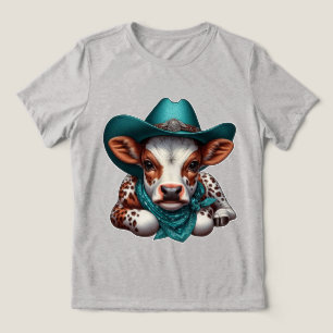 Adorable Cala in Cowboy Hat und Bandana Tri-Blend Shirt