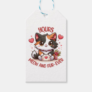 Adorable Calico Cat Valentinstag Geschenkanhänger
