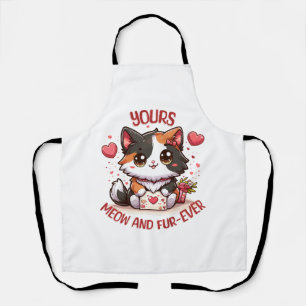 Adorable Calico Cat Valentinstag Schürze