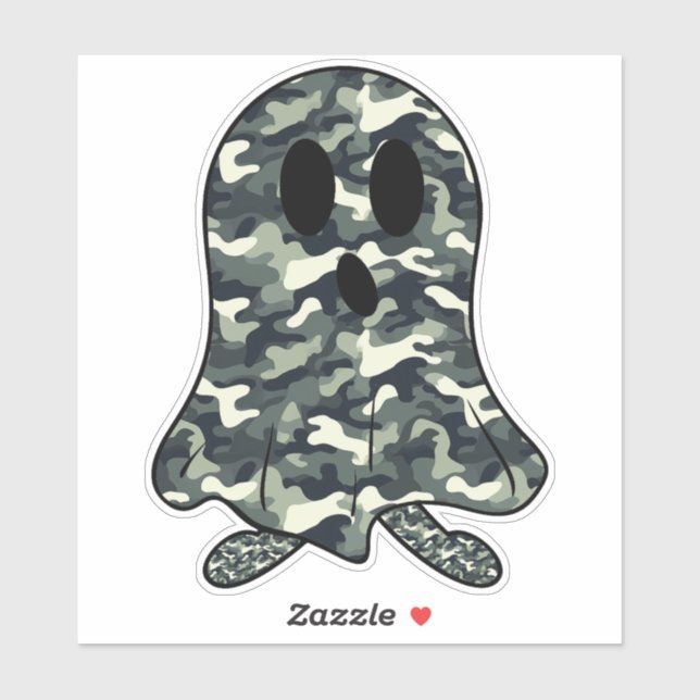 Adorable Camouflage Halloween Ghost Aufkleber (Blatt)