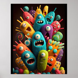 Adorable Candy Monsters Poster