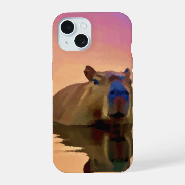 Adorable Capybara iPhone 15 Hülle (Rückseite)