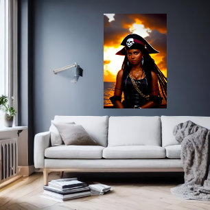 Adorable Caribbean Lady Pirate   Art der AI Poster