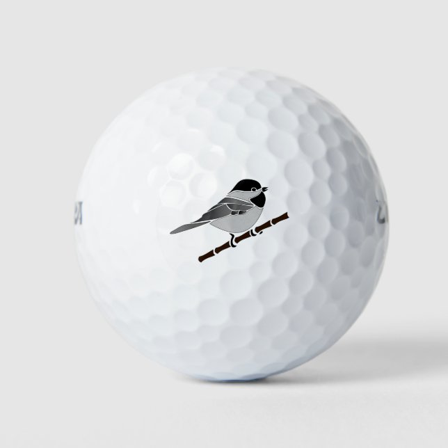 Adorable Carolina Chickadee Cartoon Golfball (Vorderseite)