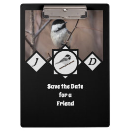 Adorable Carolina Chickadee Monogramm Foto Klemmbrett