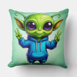 Adorable Cartoon Alien Kissen