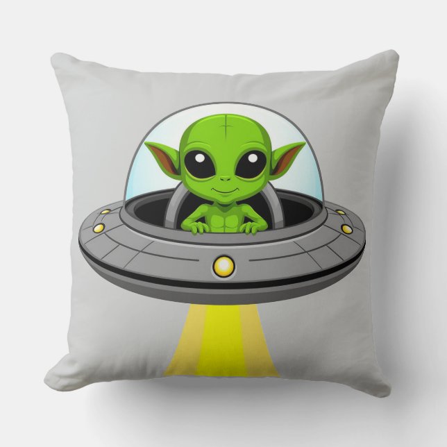 Adorable Cartoon Alien Kissen (Vorderseite)