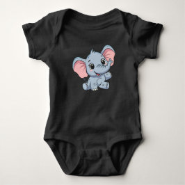 Adorable Cartoon Baby Elephant Baby Bodysuit Strampler