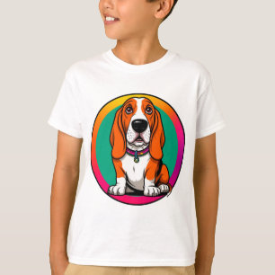 Adorable Cartoon Basset Puppy T-Shirt