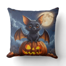 Adorable Cartoon Bat Auf Jack-o'-Lantern
