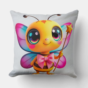 Adorable Cartoon Bee Fairy Kissen