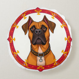 Adorable Cartoon Dog Rundes Kissen