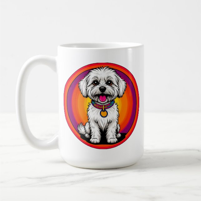 Adorable Cartoon Dog Tragen einer Kette Kaffeetasse (Links)