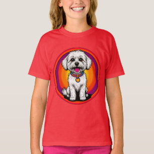 Adorable Cartoon Dog Tragen einer Kette T-Shirt