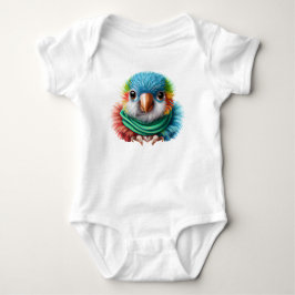 Adorable Cartoon Fluffy Happy Baby Parrot Strampler