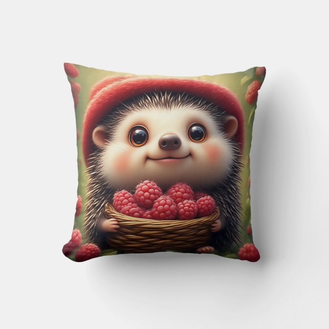 Adorable Cartoon Igel Kissen (Vorderseite)