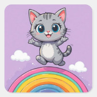 Adorable Cartoon Kitten Jumping fröhlich