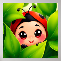 Adorable Cartoon Ladybug