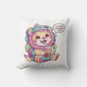 Adorable Cartoon Lion: Gemütlich, Kawaii Vibes Kissen