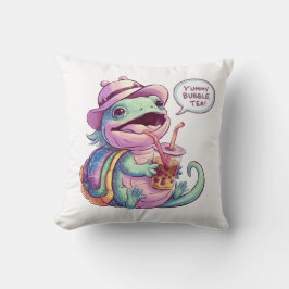 Adorable Cartoon Lizard: Gemütlich, Kawaii Vibes Kissen
