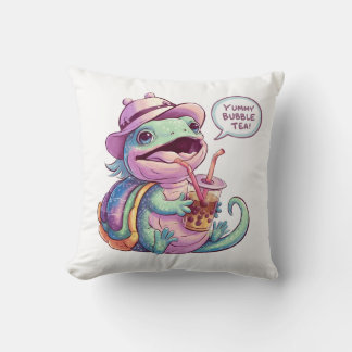 Adorable Cartoon Lizard: Gemütlich, Kawaii Vibes Kissen