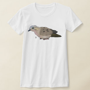 Adorable Cartoon Mourning Dove Graphic T - Shirt