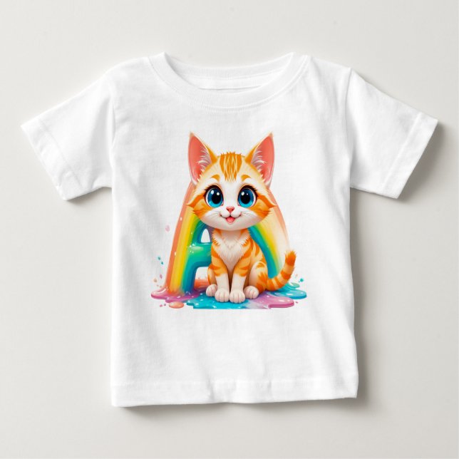 Adorable Cartoon Orange Kitten Baby T-shirt (Vorderseite)