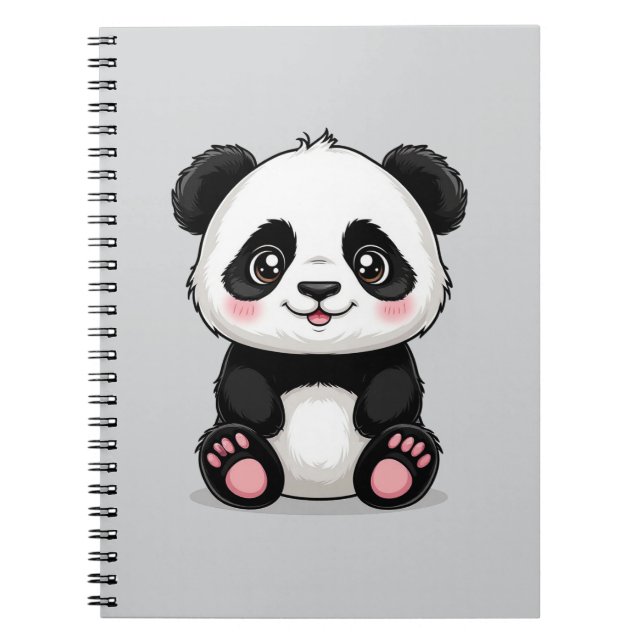 Adorable Cartoon Panda Notizblock (Vorderseite)