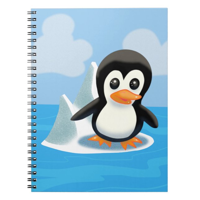 Adorable Cartoon Pinguin Notizblock (Vorderseite)