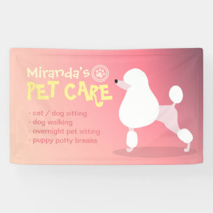 Adorable Cartoon Poodle Dog Illustration Pet Care Banner