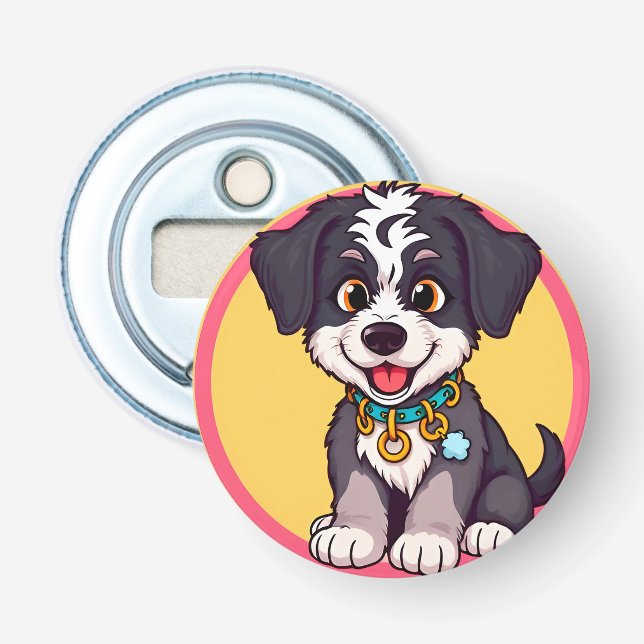 Adorable Cartoon Puppy Flaschenöffner (Vorderseite)