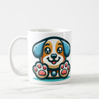 "Adorable Cartoon Puppy Paws Kaffee Tasse