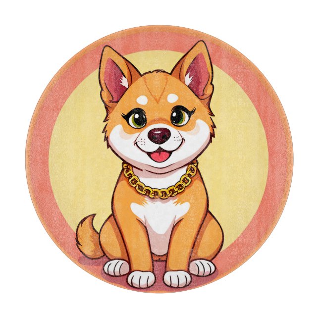 Adorable Cartoon Puppy Schneidebrett (Vorderseite)