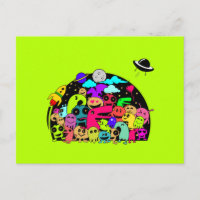 Adorable Cartoon Space Alien-Zeichen