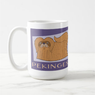 Adorable Cartoon Style Pekingese Dog Kaffeetasse